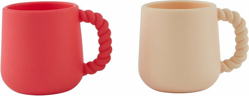 2 tasses Mellow rouge cerise / vanille - OYOY - The Cool Republic