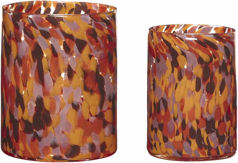 2 vases en verre orange Luce - Hübsch - The Cool Republic