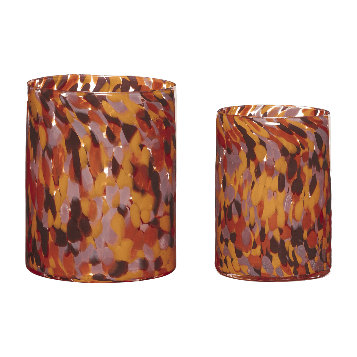 2 vases en verre orange Luce - Hübsch - The Cool Republic