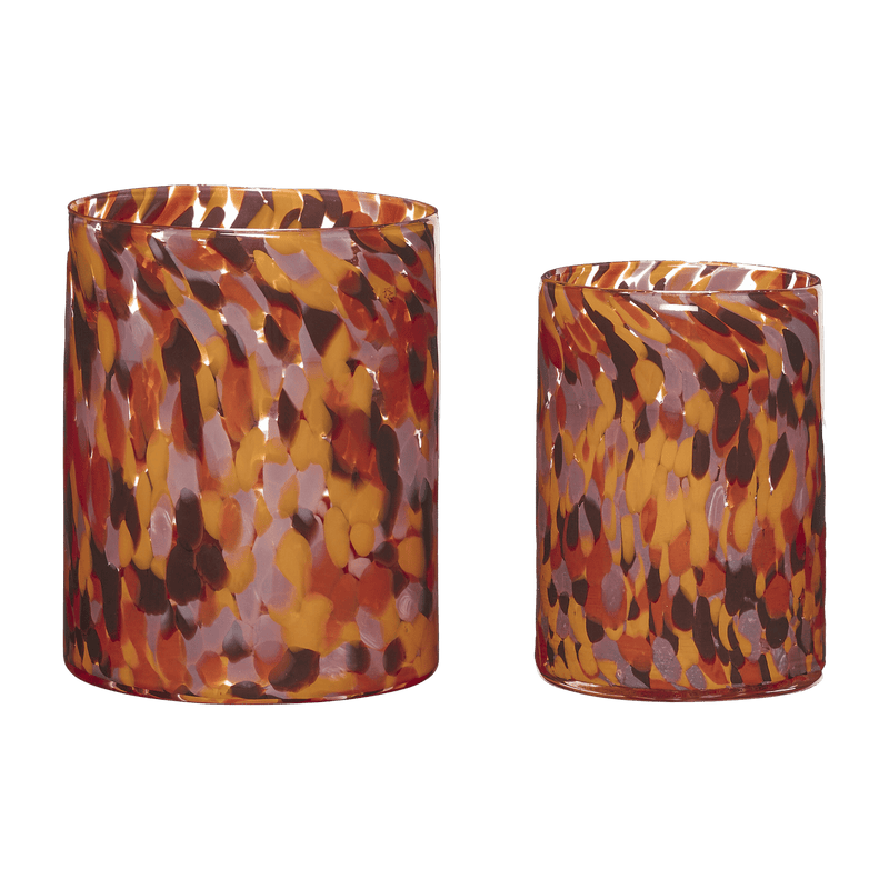 2 vases en verre orange Luce - Hübsch - The Cool Republic