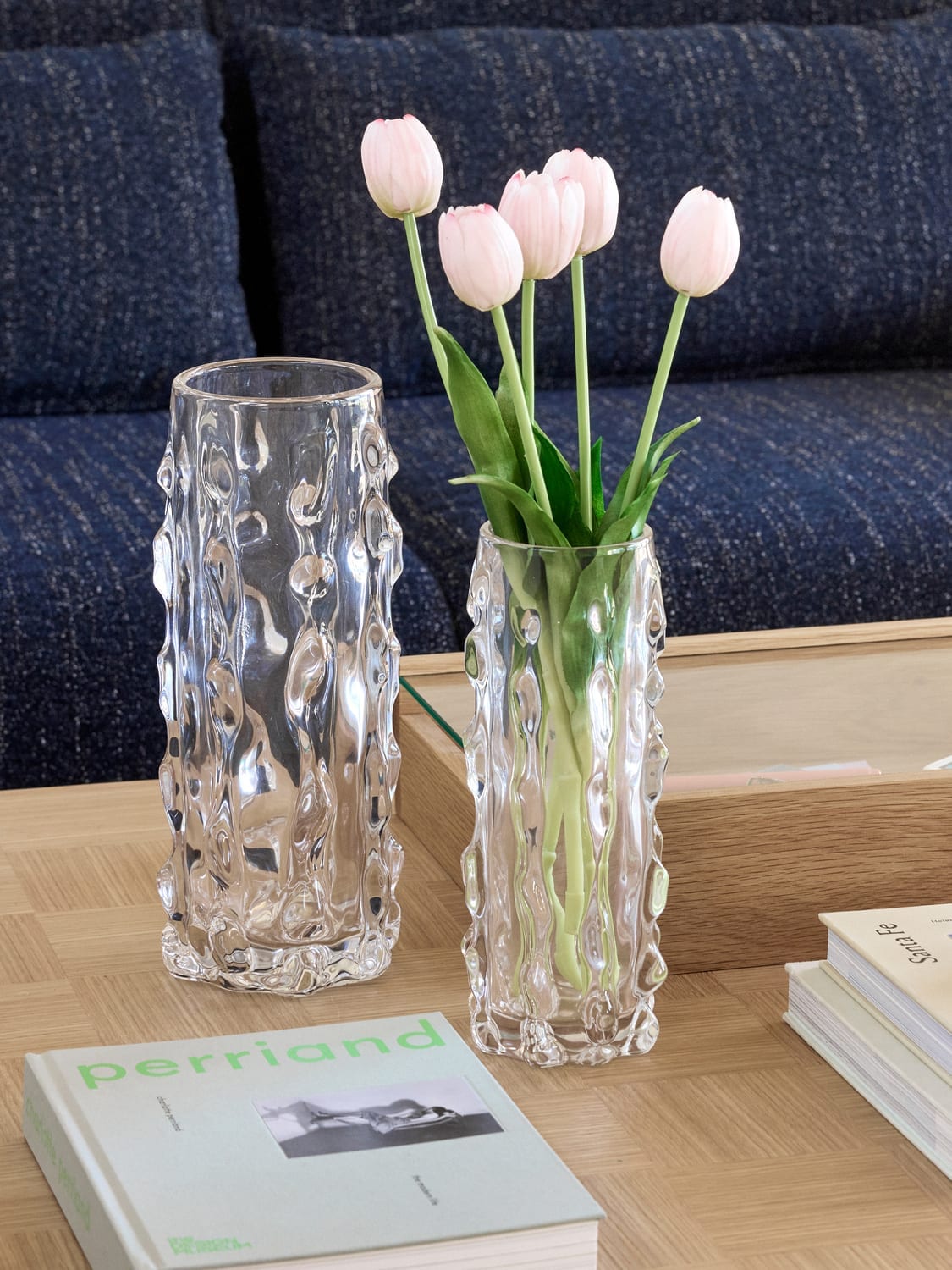 2 Vases en verre transparent 25cm et 29cm Kawa - Hübsch - The Cool Republic