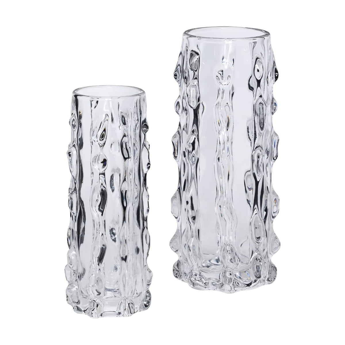 2 Vases en verre transparent 25cmet29cm Kawa - Hübsch