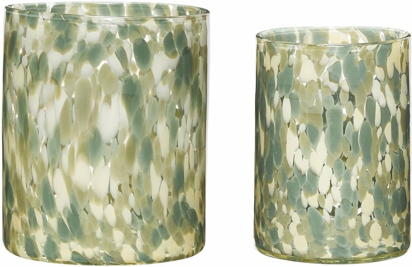 2 vases en verre vert Luce - Hübsch - The Cool Republic