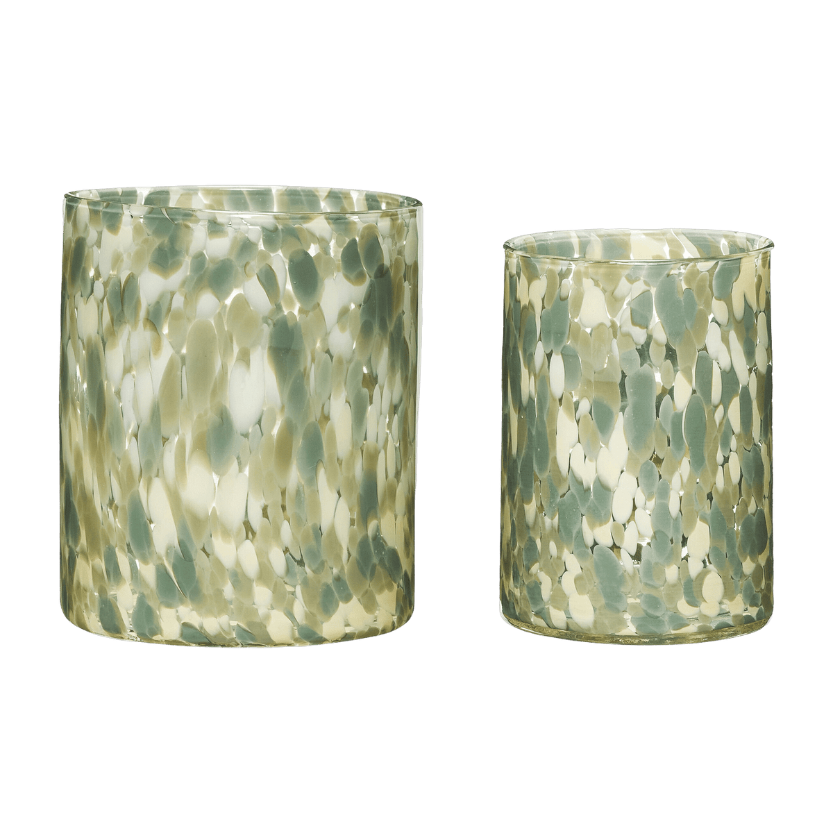 2 vases en verre vert Luce - Hübsch - The Cool Republic