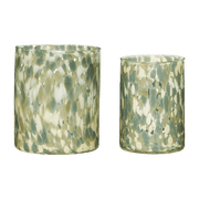 2 vases en verre vert Luce - Hübsch - The Cool Republic