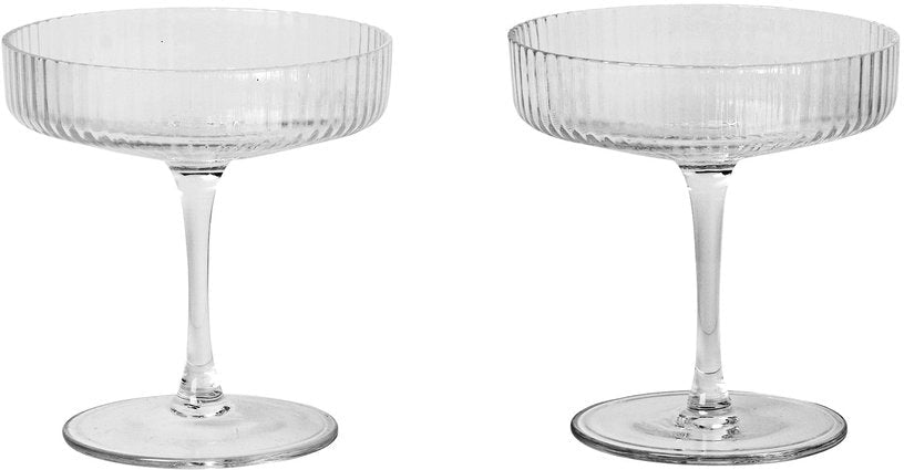 2 Verres à champagne Ripple - Ferm Living - The Cool Republic