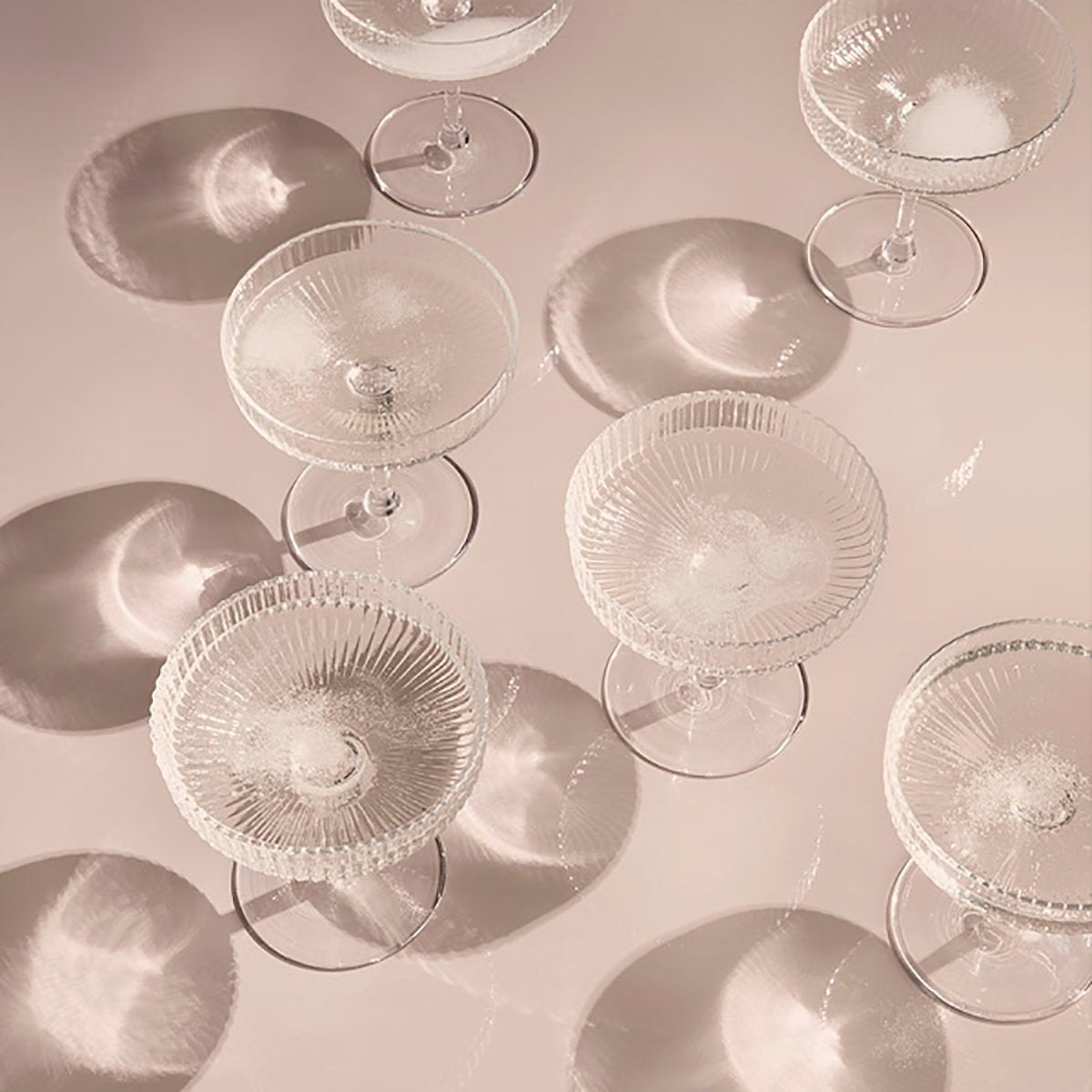 2 Verres à champagne Ripple - Ferm Living - The Cool Republic