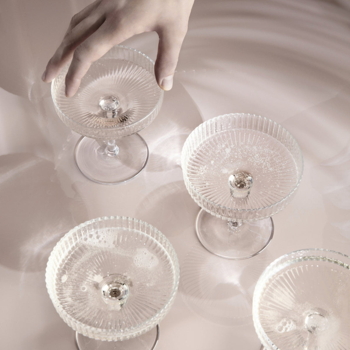 2 Verres à champagne Ripple - Ferm Living - The Cool Republic