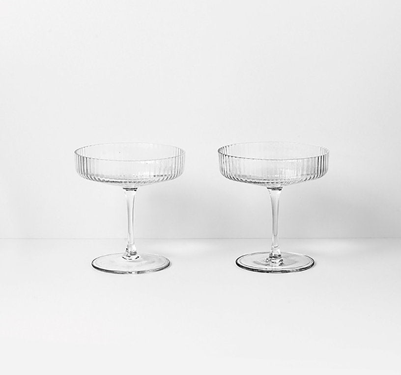 2 Verres à champagne Ripple - Ferm Living - The Cool Republic