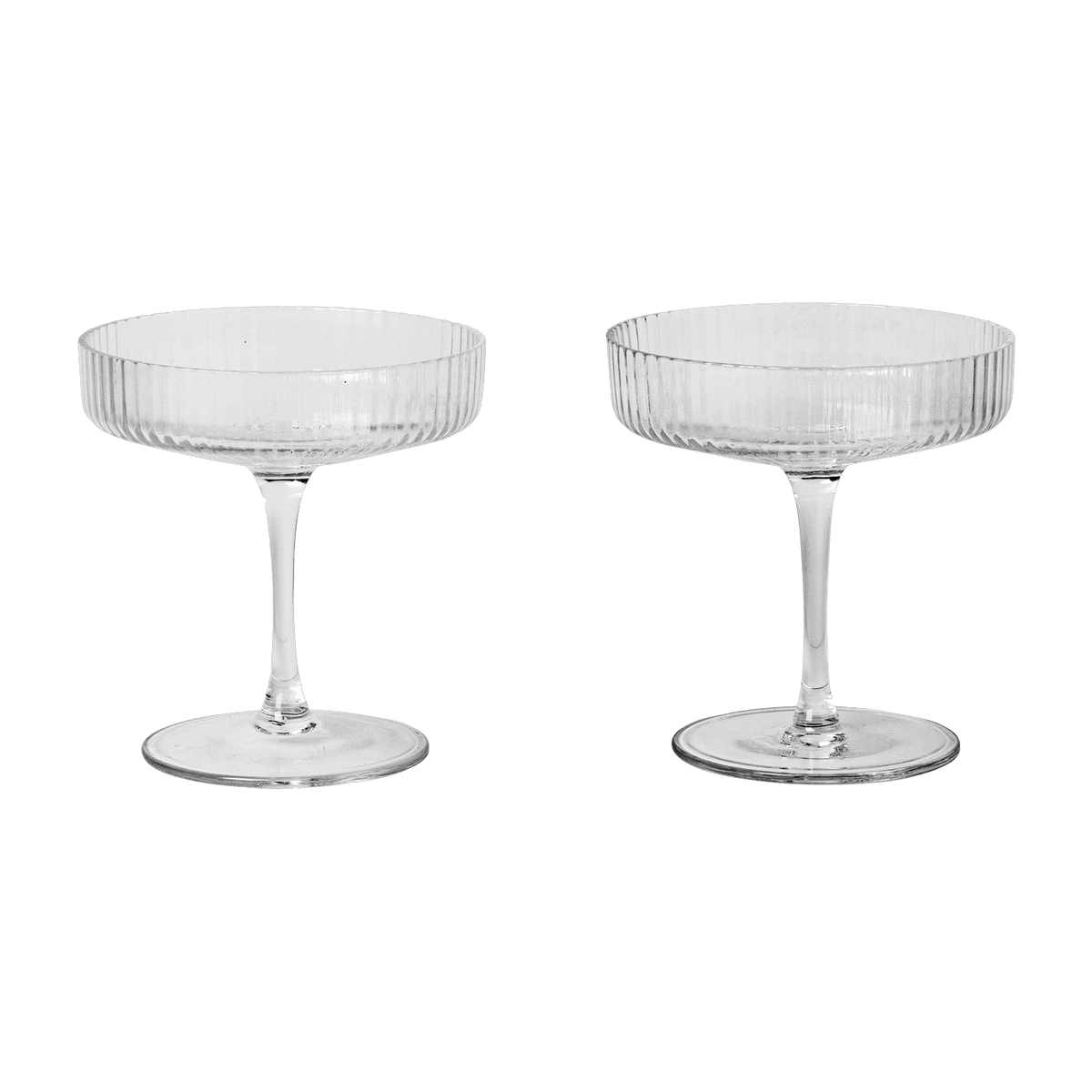 2 Verres à champagne Ripple - Ferm Living - The Cool Republic