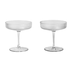2 Verres à champagne Ripple - Ferm Living - The Cool Republic