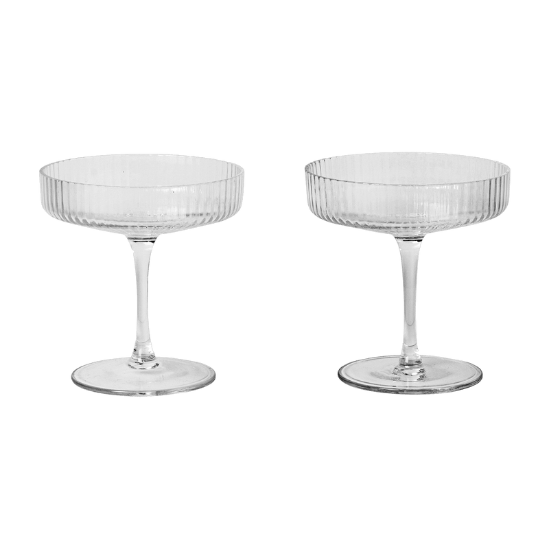 2 Verres à champagne Ripple - Ferm Living - The Cool Republic