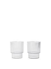2 Verres à eau en plastique transparent 6,6 x 7,7 cm Ripple - Ferm Living - The Cool Republic