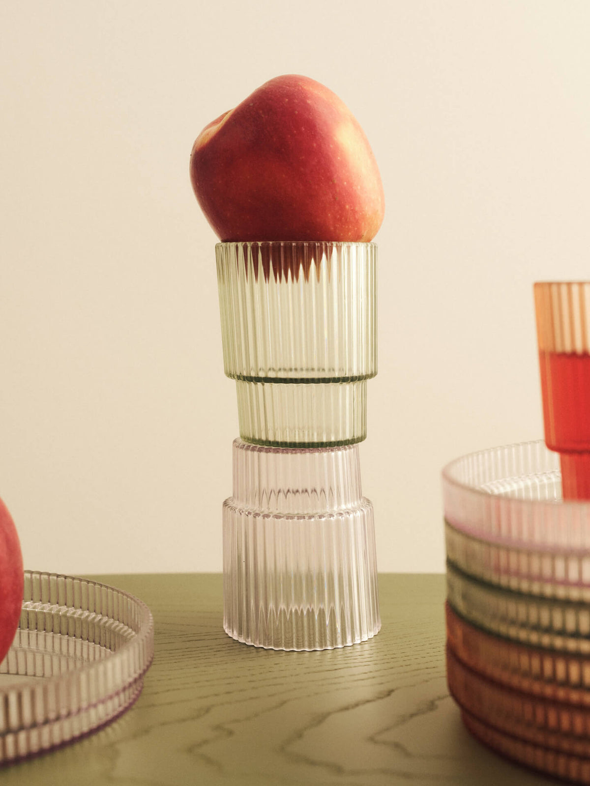2 Verres à eau en plastique transparent 6,6 x 7,7 cm Ripple - Ferm Living - The Cool Republic