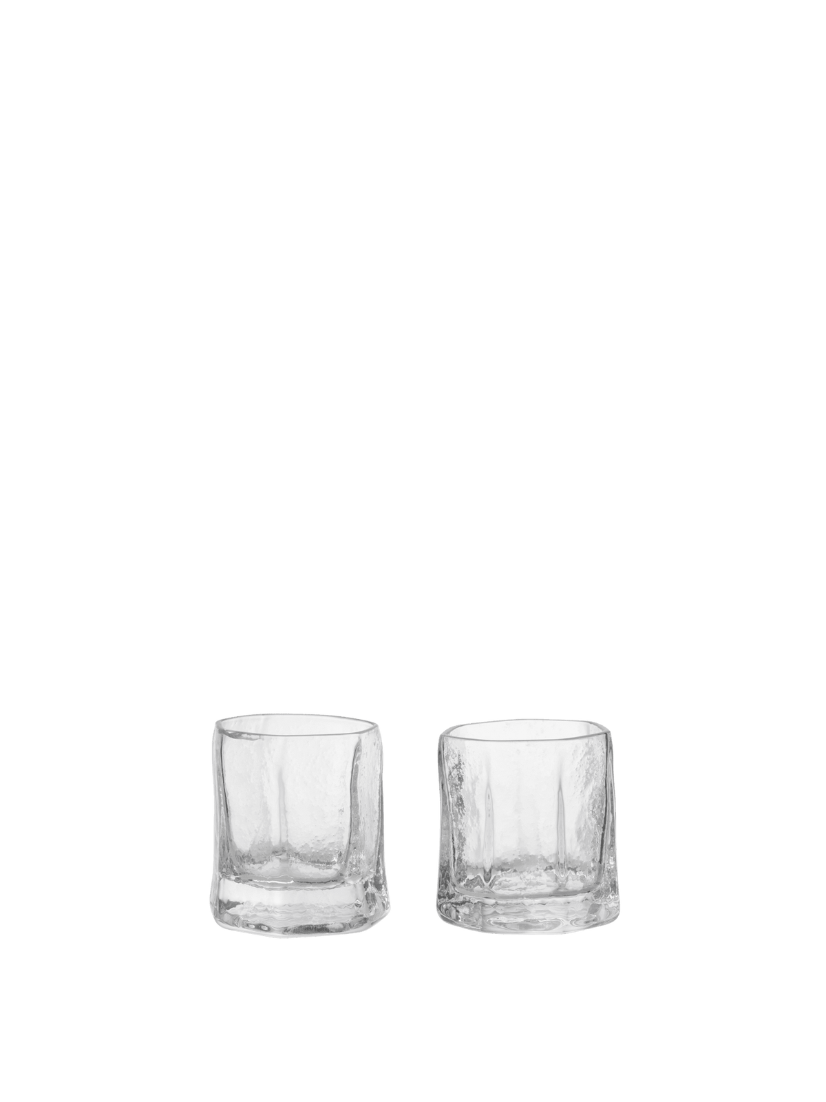 2 Verres à liqueur en verre soufflé transparent 4 x 5 cm Kiru - Ferm Living - The Cool Republic