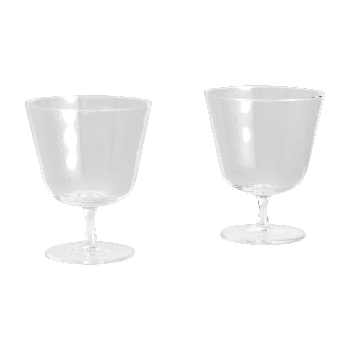 2 Verres à pied courbé transparent - HAY - The Cool Republic