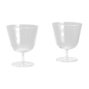 2 Verres à pied courbé transparent - HAY - The Cool Republic