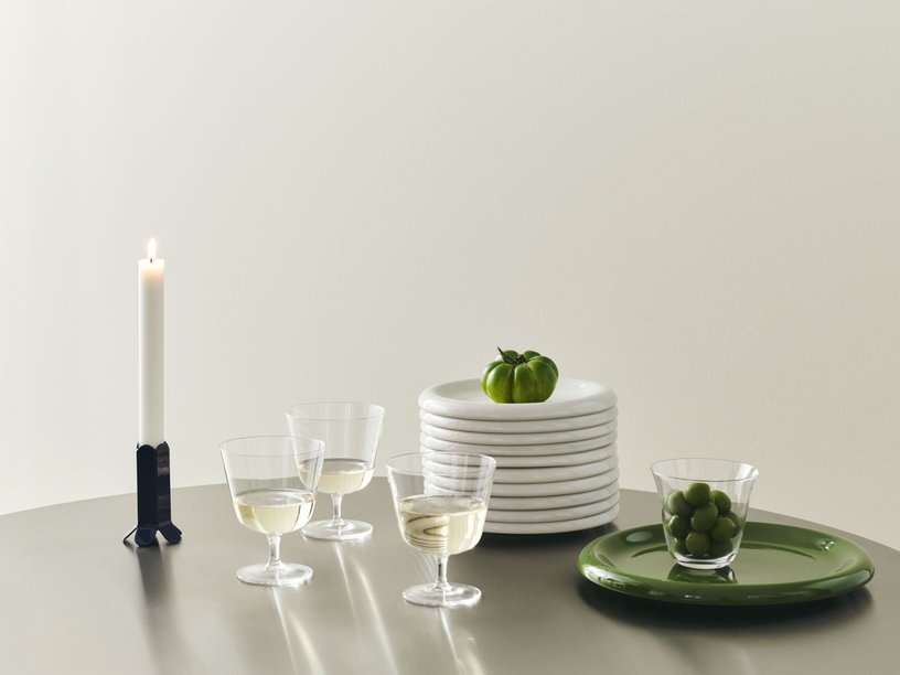 2 Verres à pied courbé transparent - HAY - The Cool Republic