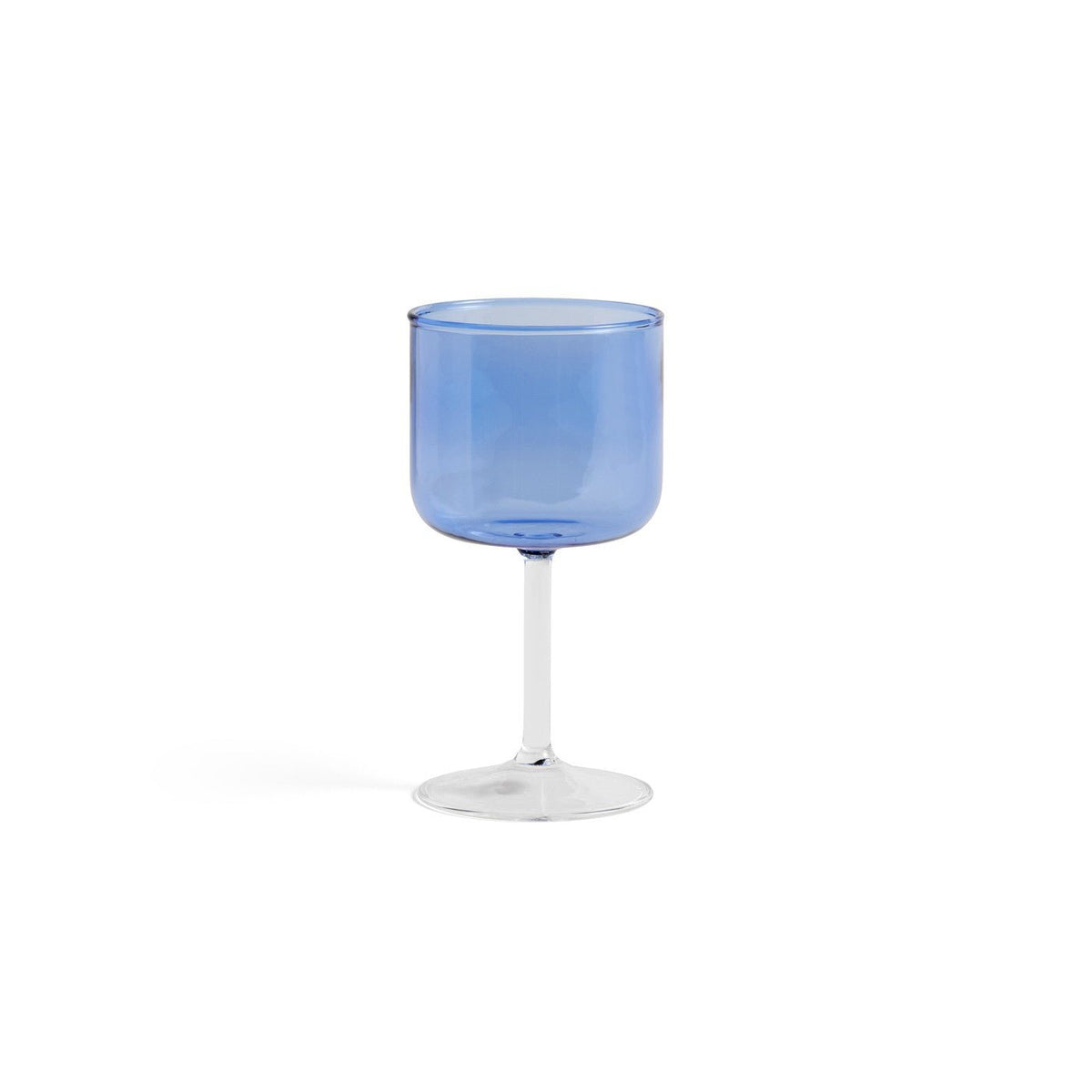 2 Verres à vin en verre bleu transparent Tint - HAY - The Cool Republic