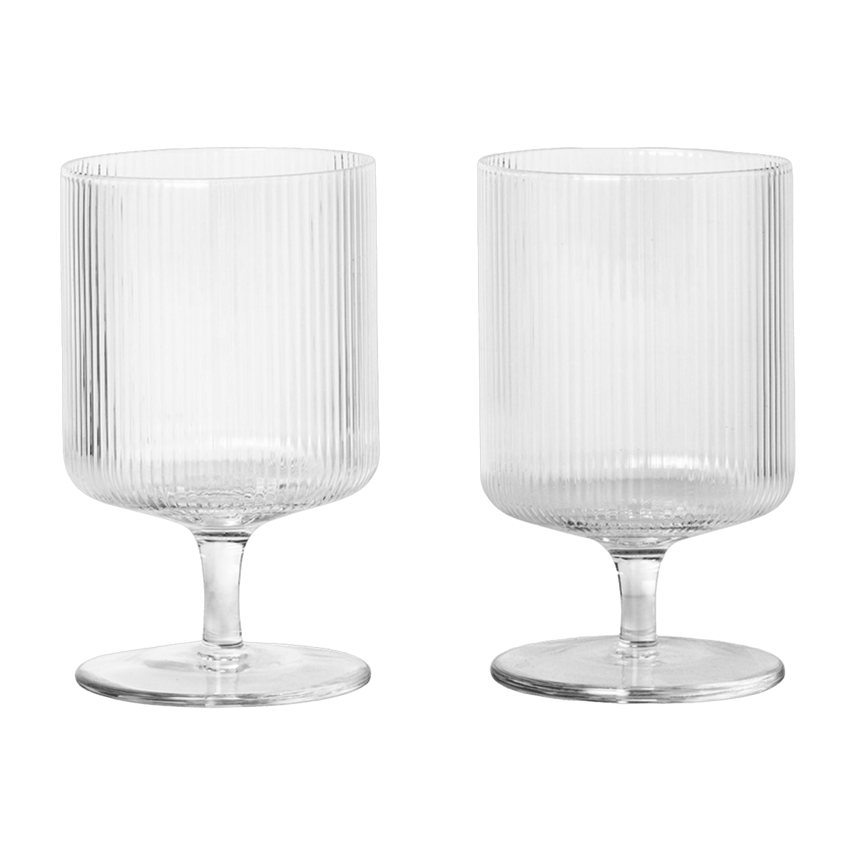 2 Verres à vin transparents Ripple - Ferm Living - The Cool Republic