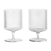 2 Verres à vin transparents Ripple - Ferm Living - The Cool Republic