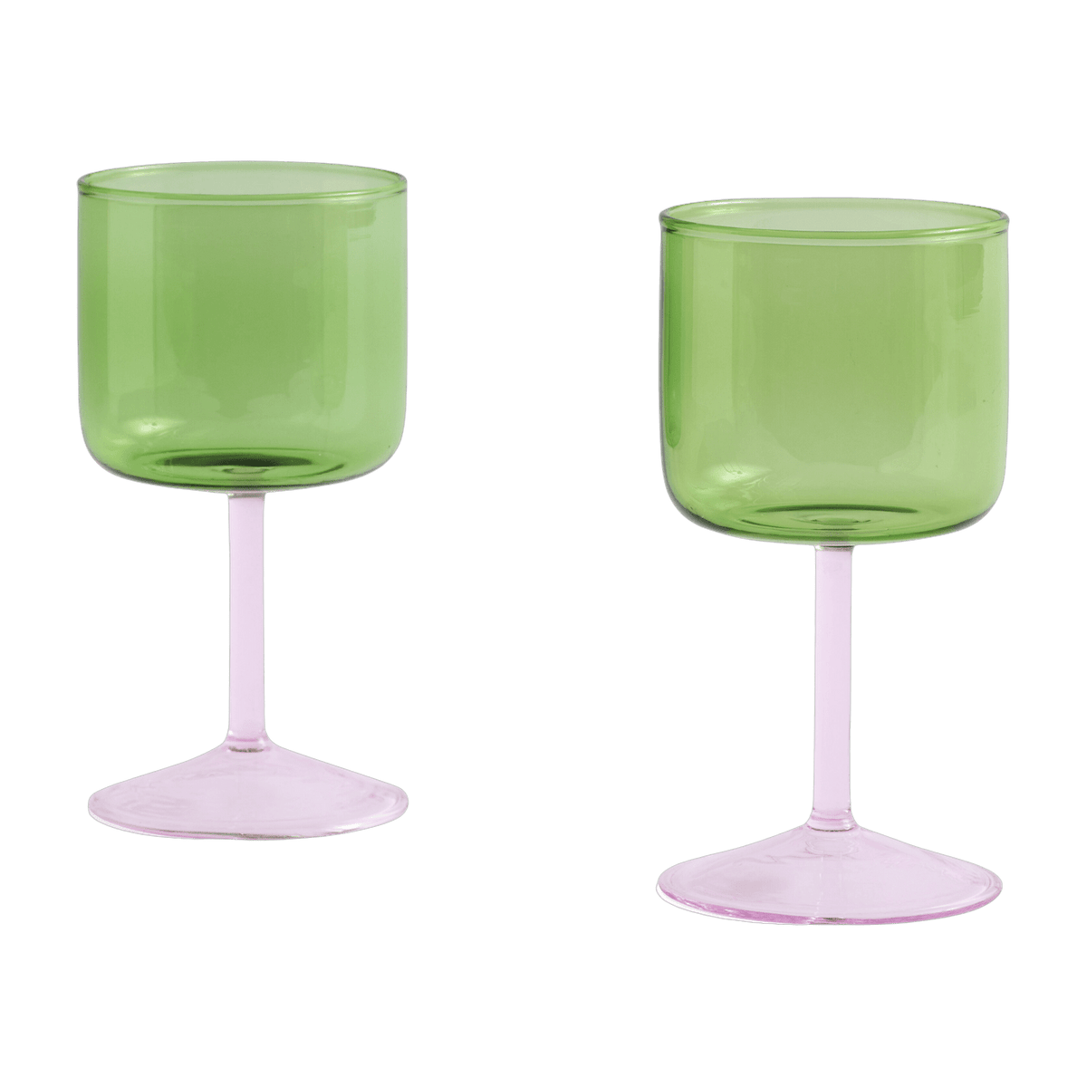 2 verres à vin vert et rose 7 x 15 cm Tint - HAY - The Cool Republic