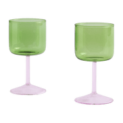 2 verres à vin vert et rose 7 x 15 cm Tint - HAY - The Cool Republic