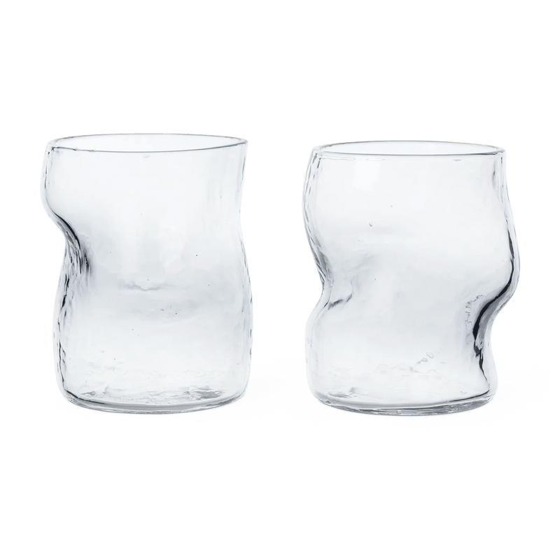 2 Verres en verre transparent 270ml Dimple - Ferm Living - The Cool Republic