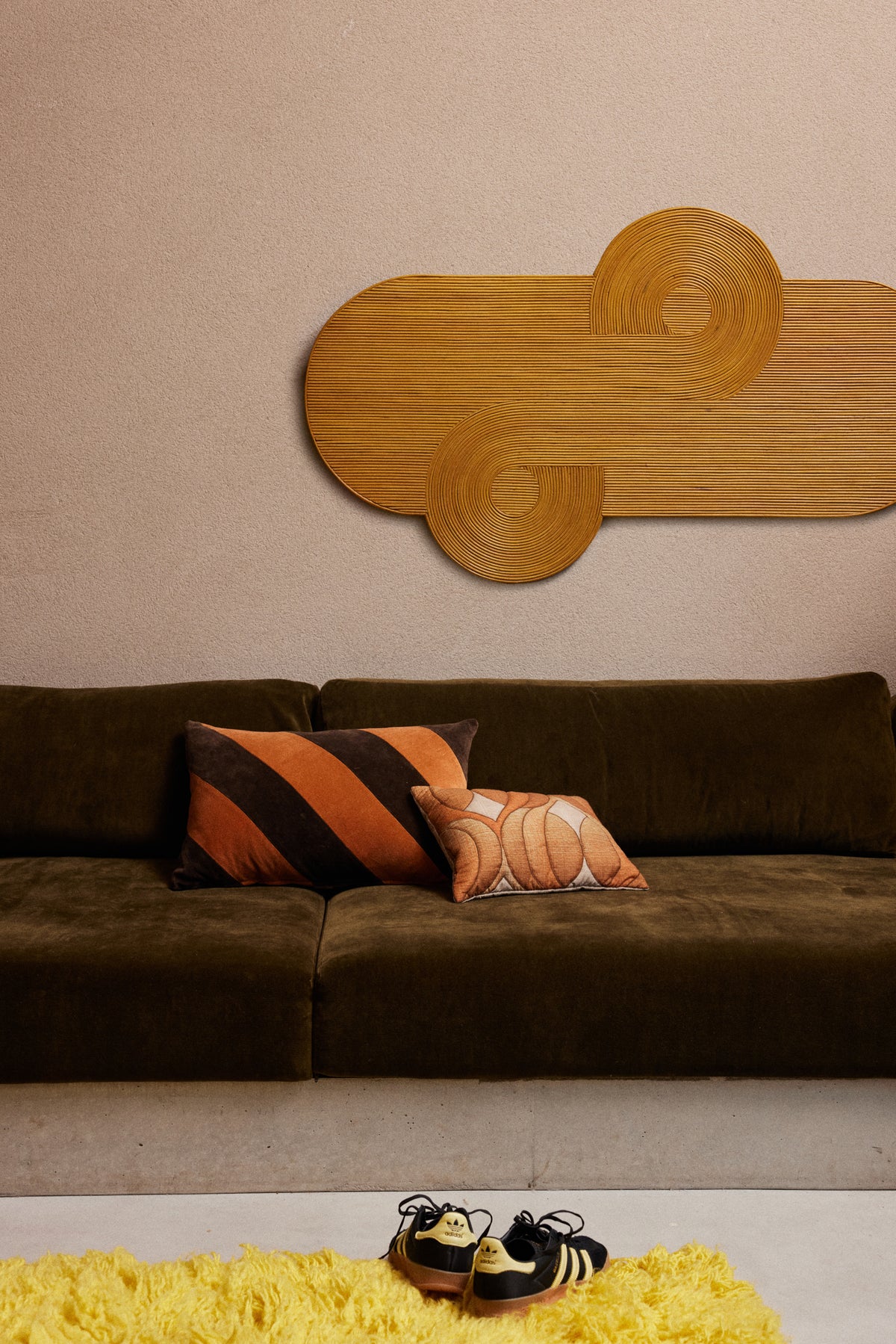 Coussin en velours rayé septembre (60X40cm) - HKLIVING