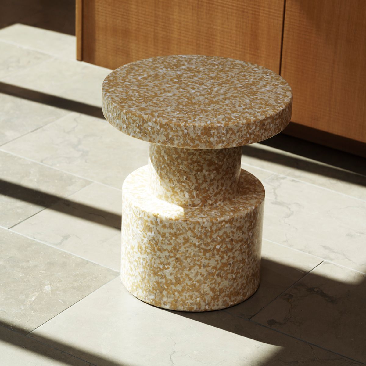 Stool in recycled polyethylene mustard Bit Stool - Normann Copenhagen