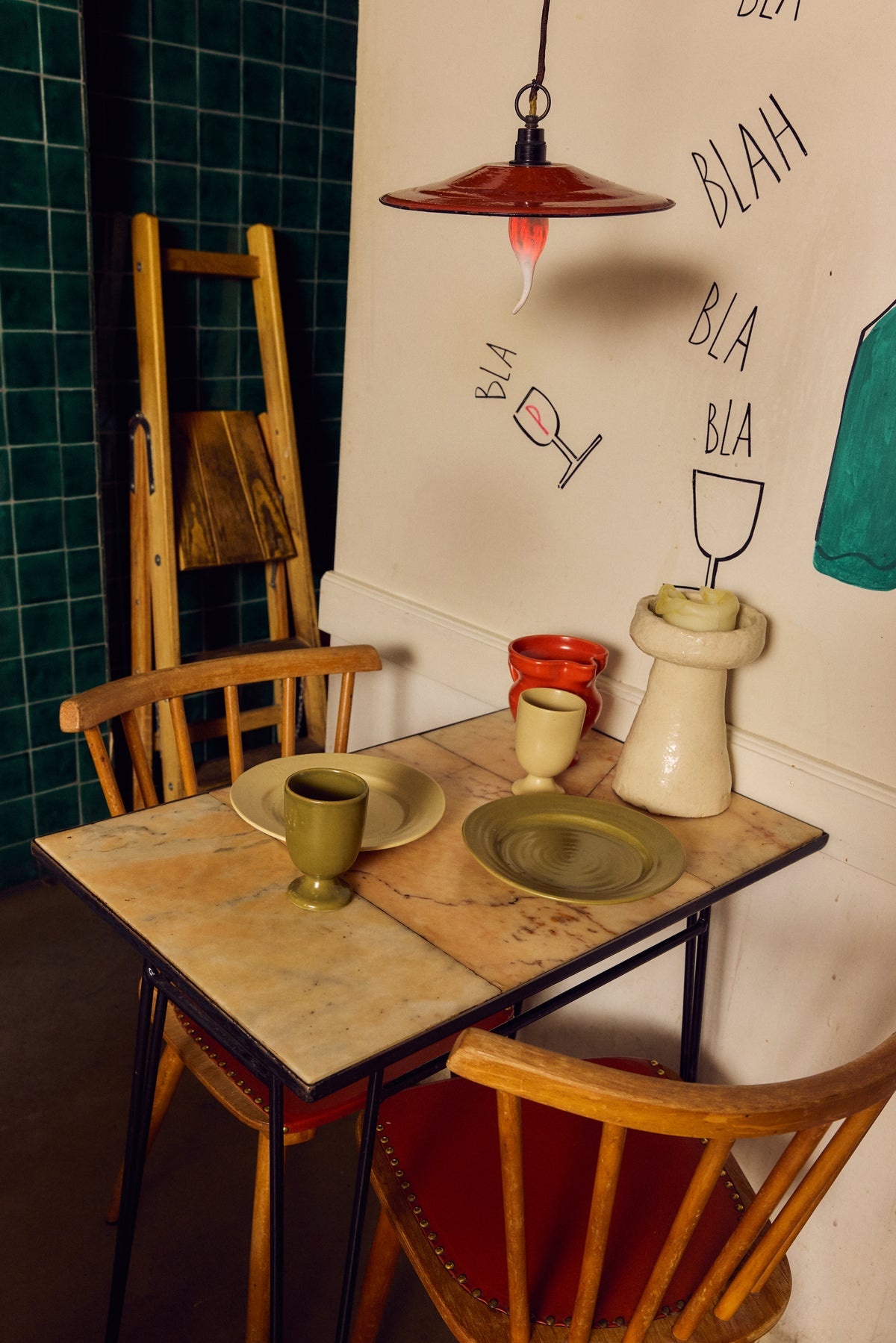 Set di 2 tazze in gres verde 7,3x11,3cm Farmhouse Ceramics - HKliving