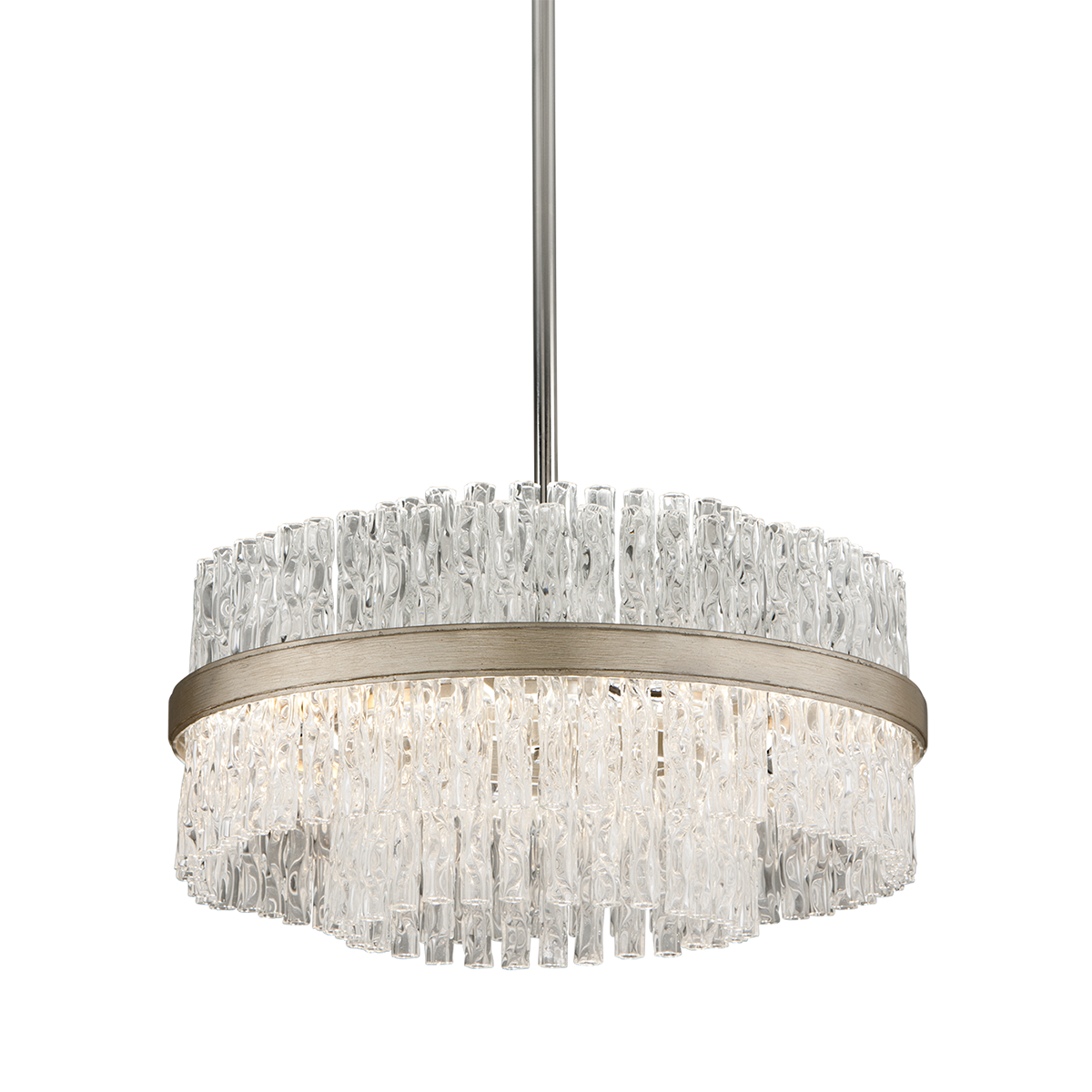 Suspension en fer feuille d'argent 51x28cm Chime - Corbett Lighting