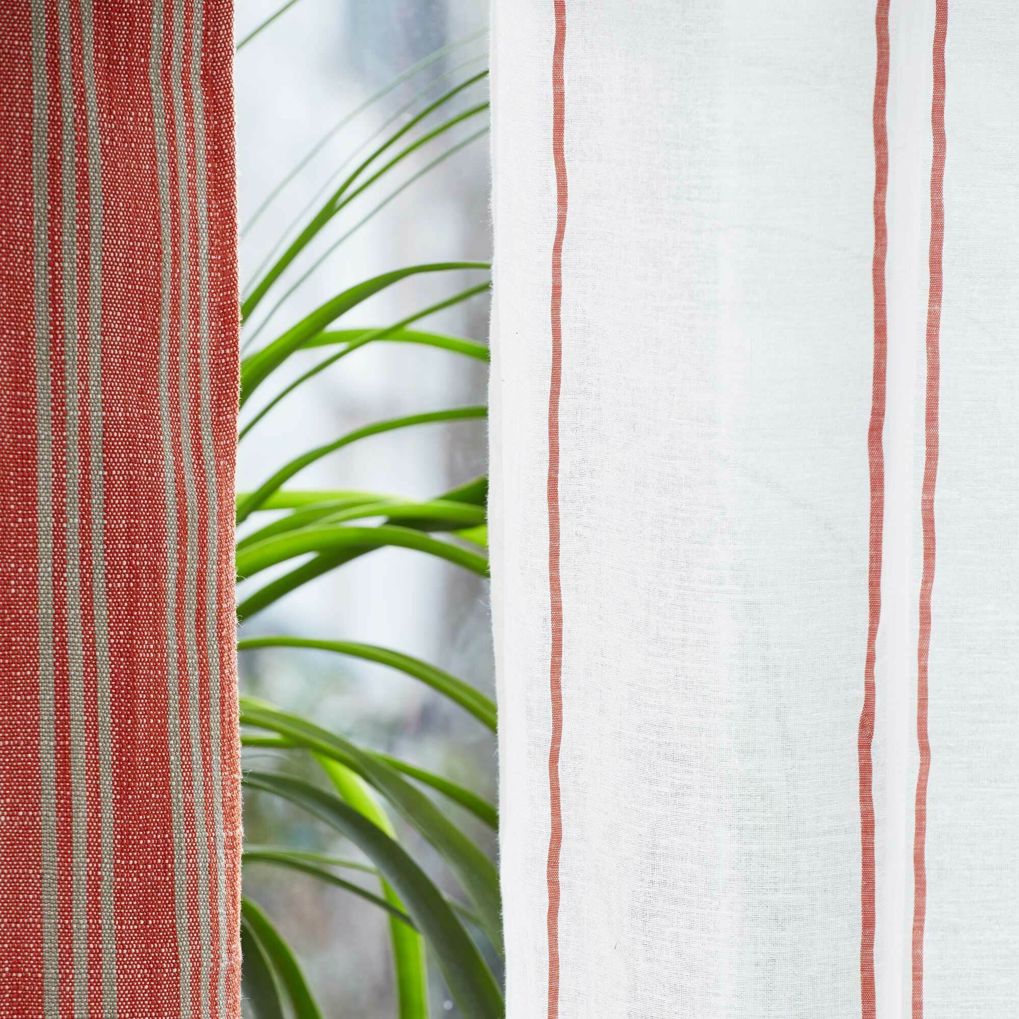Voilage À Oeillets Heraklion Blanc Et Rouge - Madura — 211395.jpg