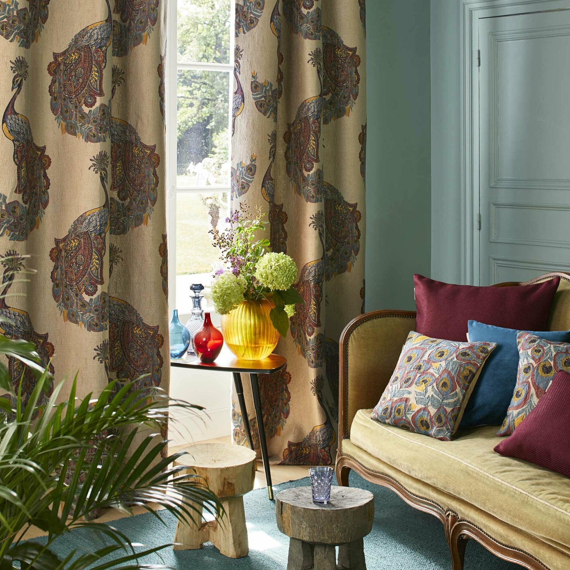 Rideau À Oeillets Indra Taupe Multicolore - Madura — 211571.jpg