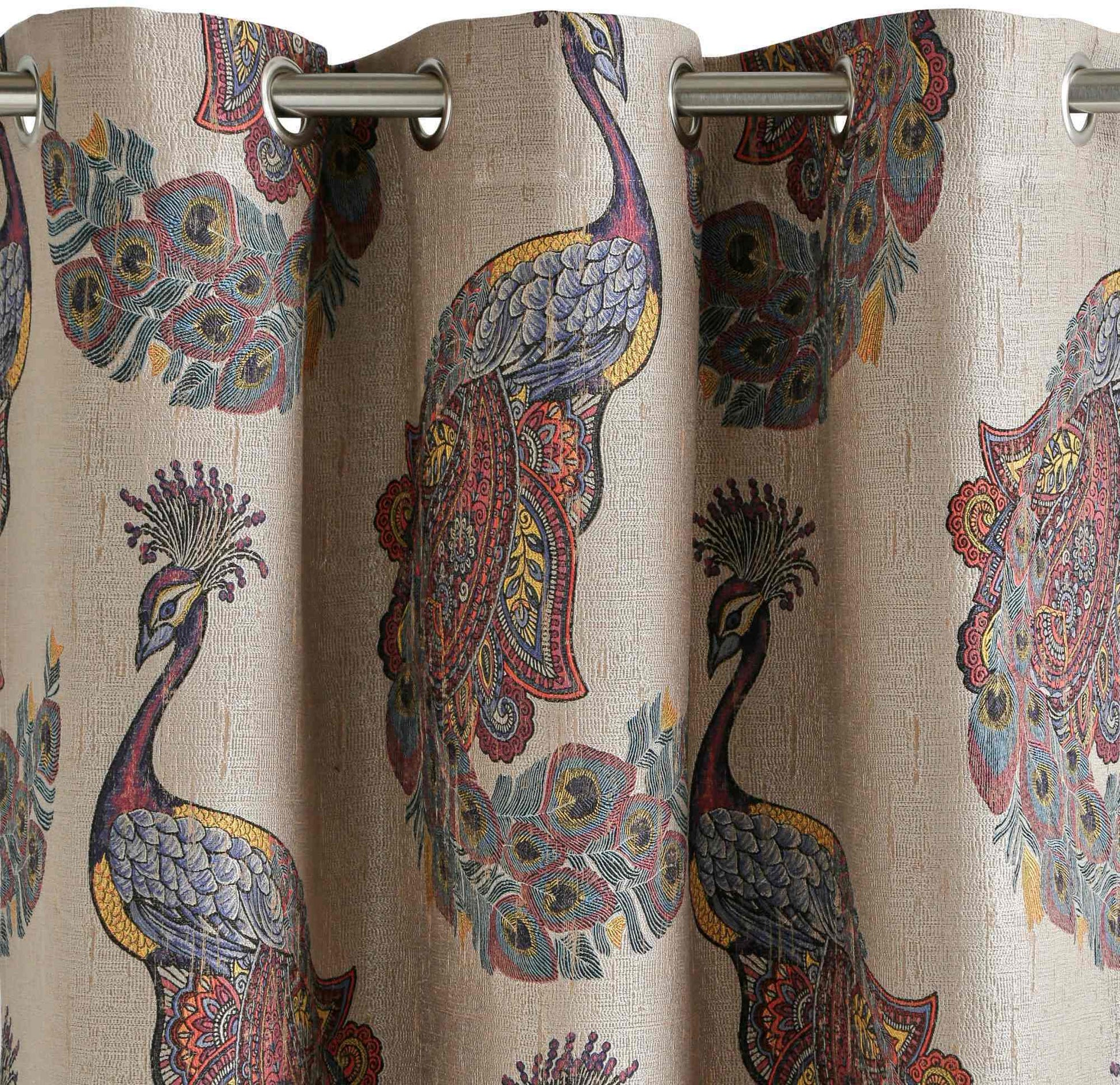 Rideau À Oeillets Indra Taupe Multicolore - Madura — 211574.jpg