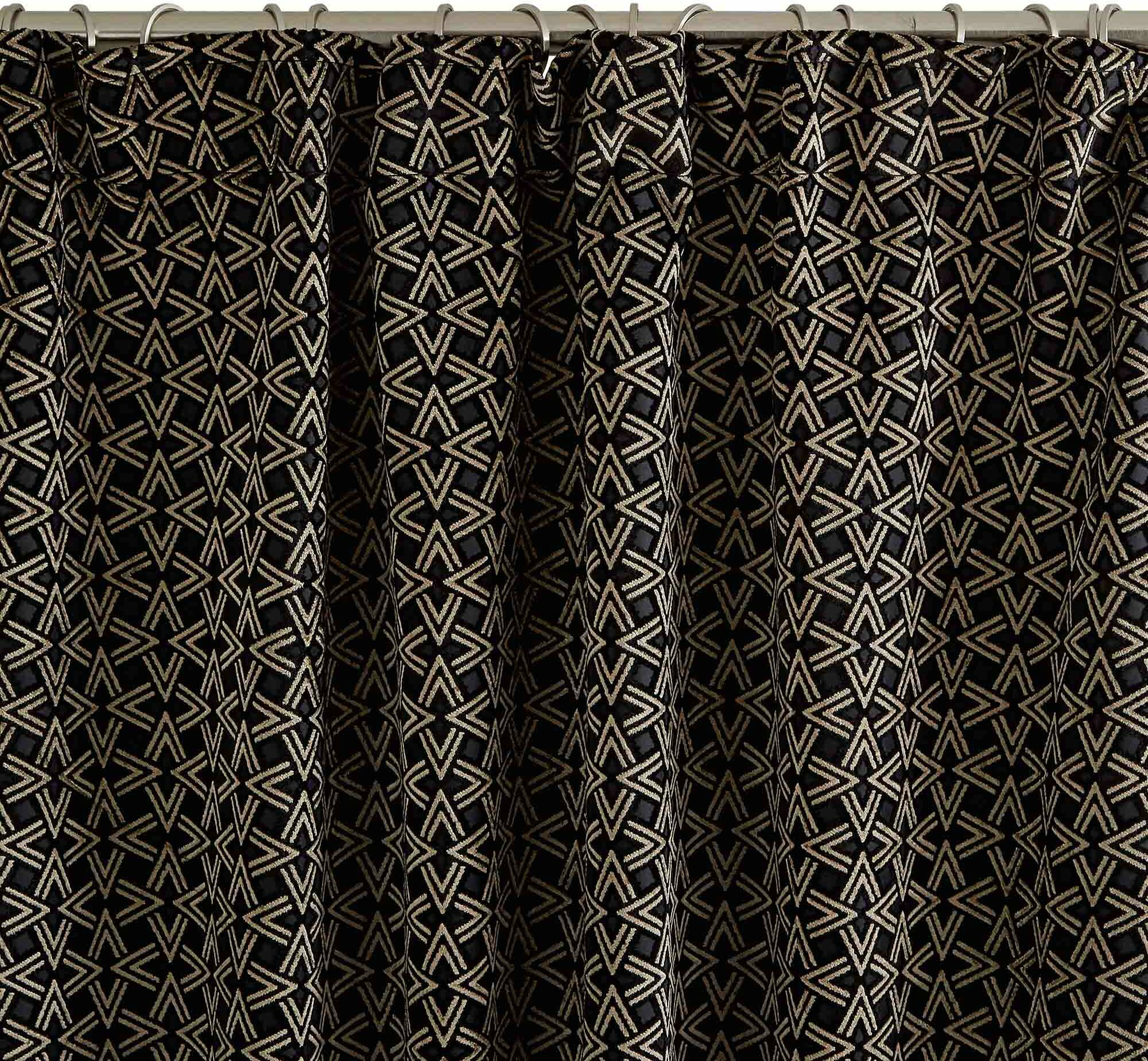 Rideau À Ruban Fronceur Oscar Noir Et Taupe - Madura — 211725.jpg
