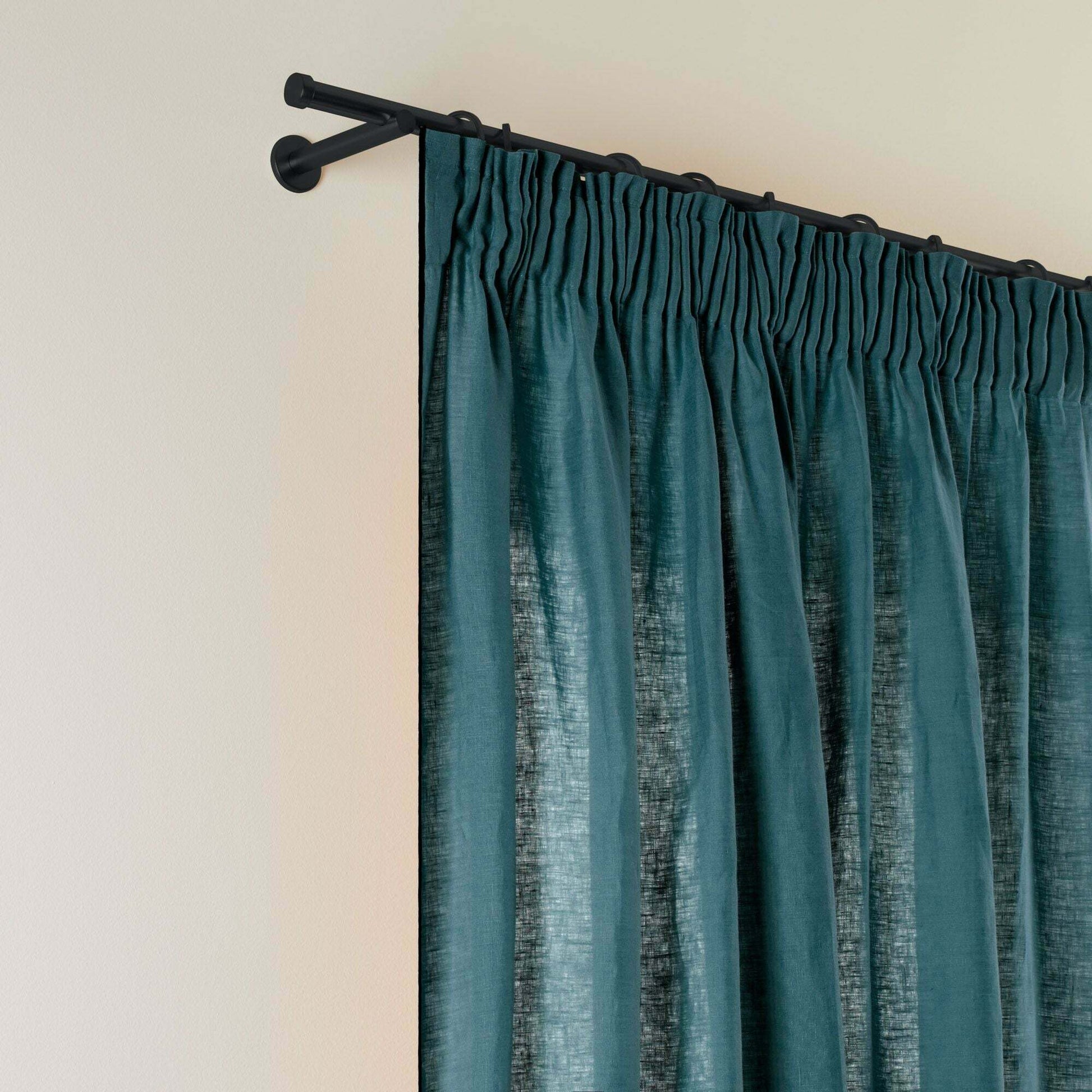 Rideau À Ruban Fronceur Carlina Bleu Vert Et Bourdon Noir - Madura — 211736.jpg