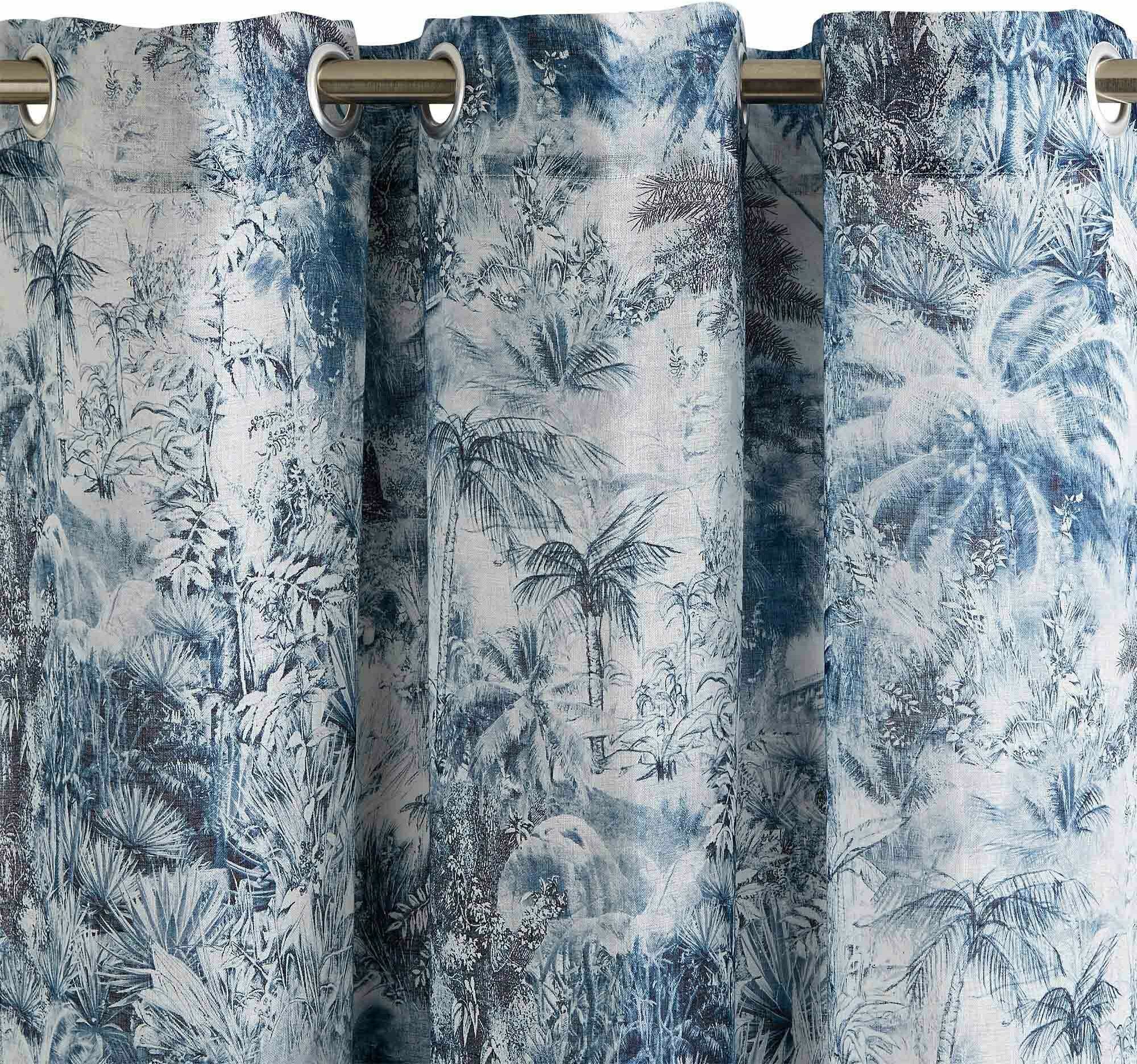 Voilage À Oeillets Kali Blanc Et Bleu - Madura — 211753.jpg