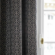 Rideau À Oeillets Noirs Doublé Ardeco Noir Et Argent - Madura — 211952.jpg