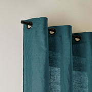 Rideau À Oeillets Noirs Carlina Bleu Vert Et Bourdon Noir - Madura — 212322.jpg