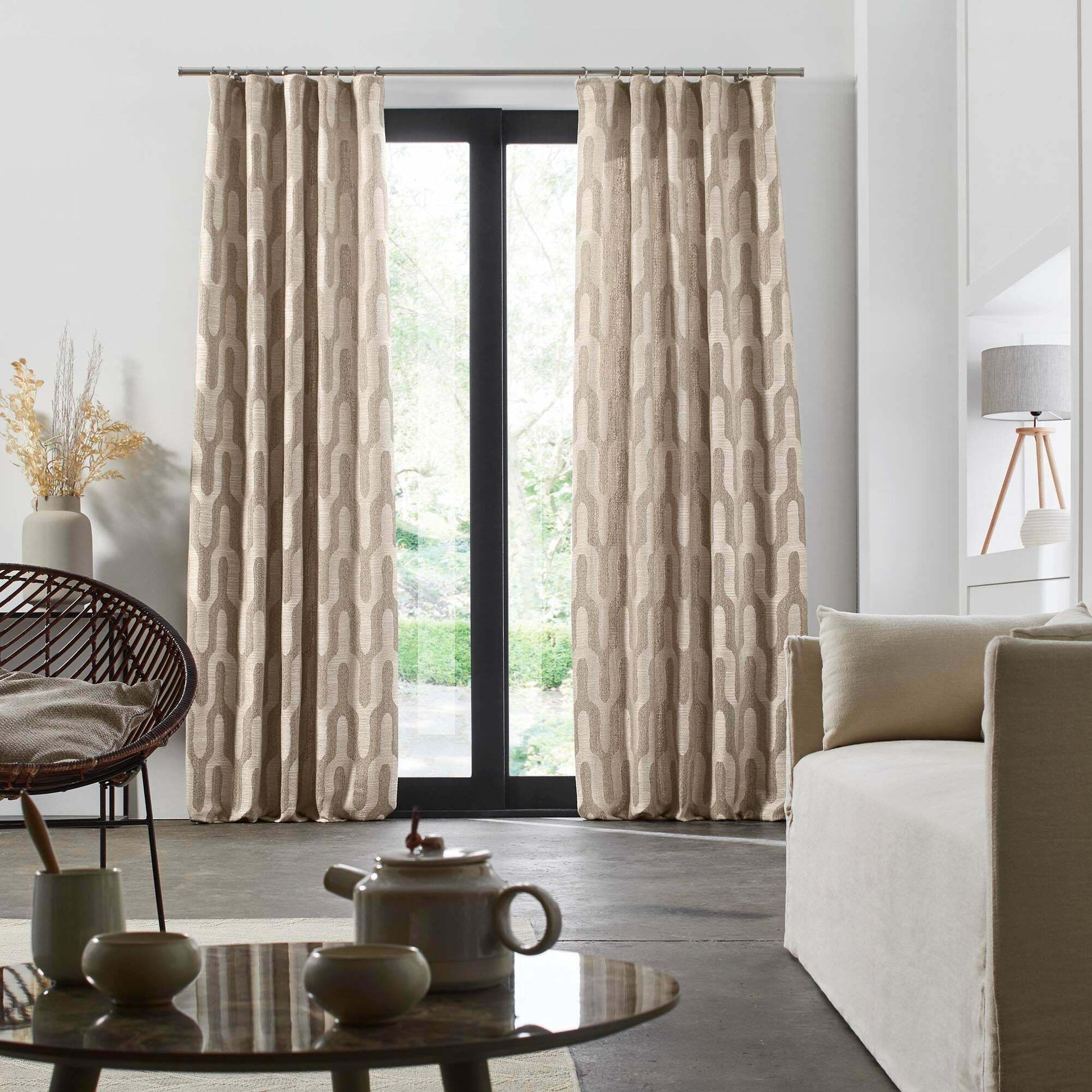 Rideau À Ruban Fronceur Marcus Beige Doré - Madura — 212432.jpg