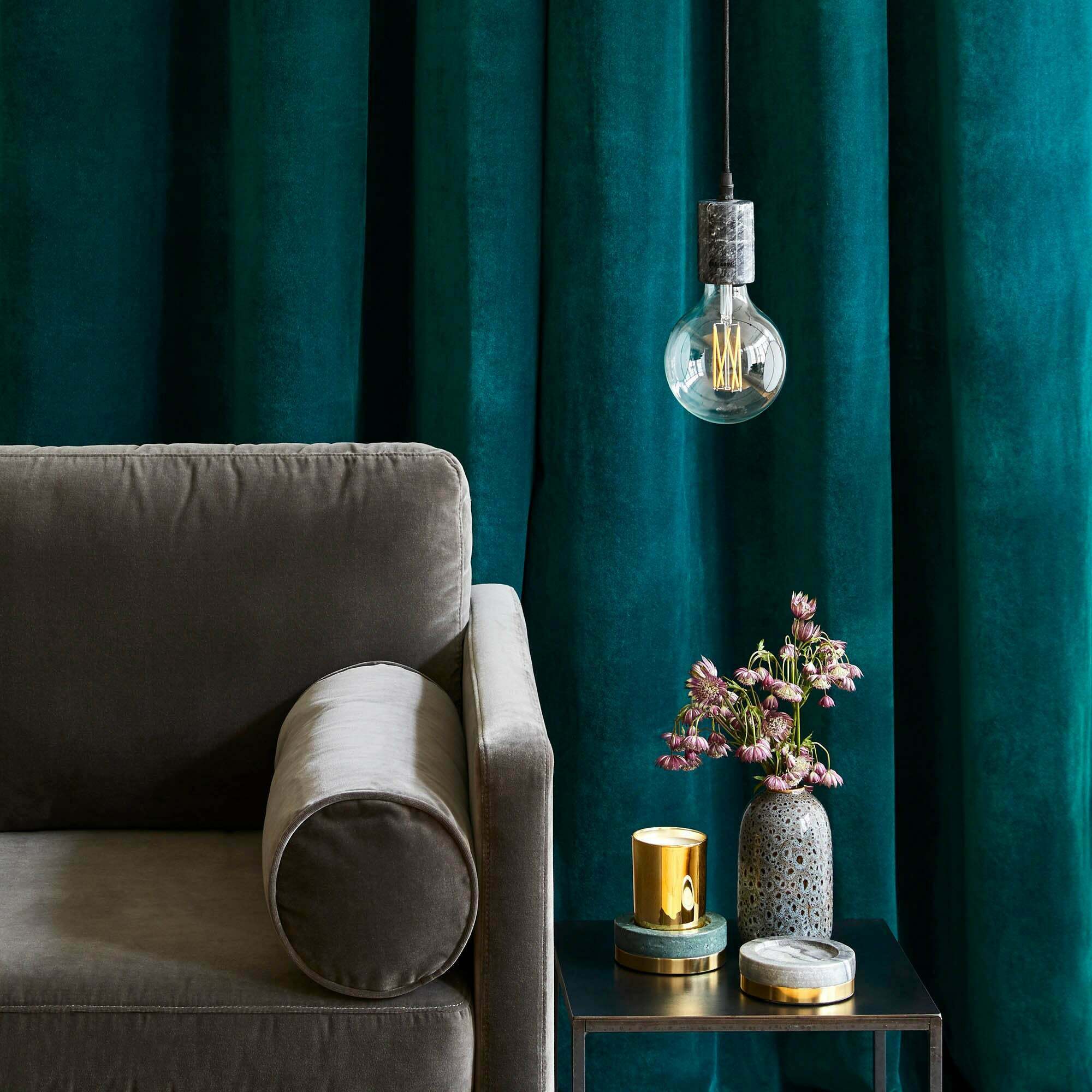Rideau À Ruban Fronceur Dario Bleu Turquoise Foncé - Madura — 212451.jpg