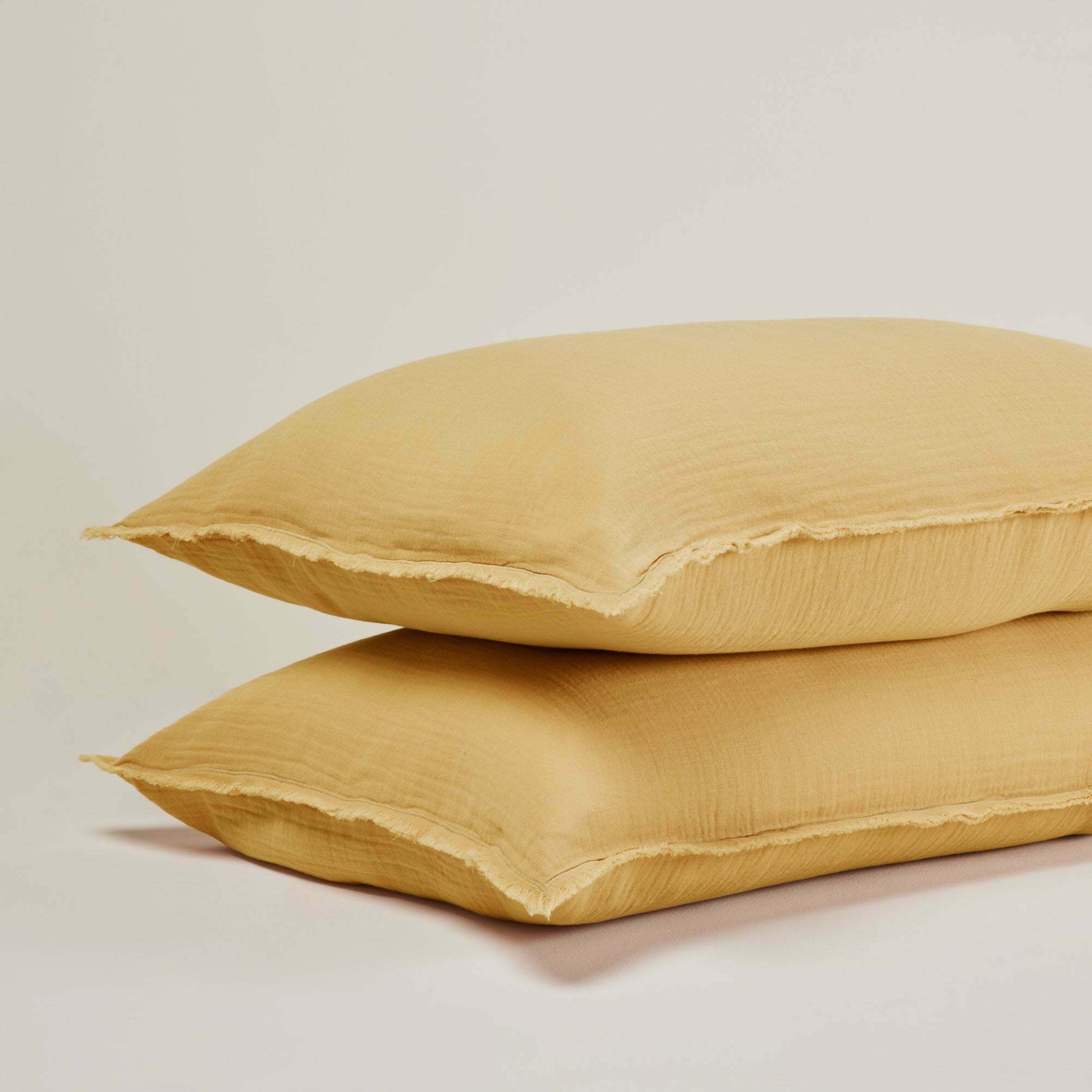 Lot De 2 Taies D'oreiller Lou Jaune Paille - Madura — 213509.jpg