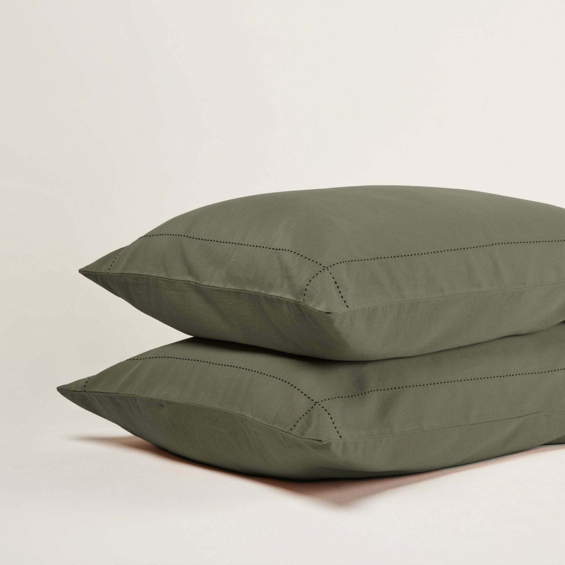 Lot De 2 Taies D'oreiller Anouk Kaki Grisé Et Noir - Madura — 213589.jpg