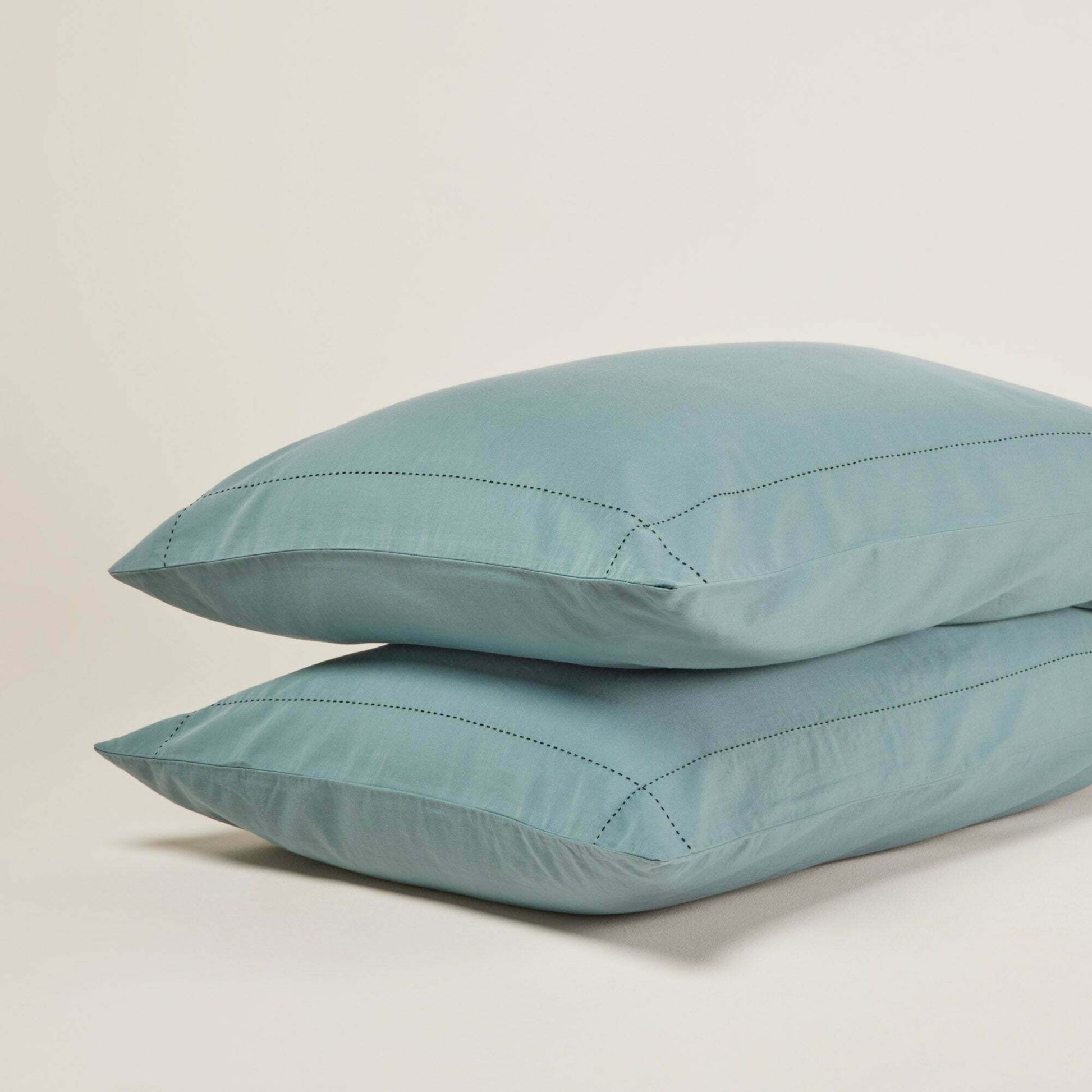 Lot De 2 Taies D'oreiller Anouk Vert De Gris Et Noir - Madura — 213614.jpg