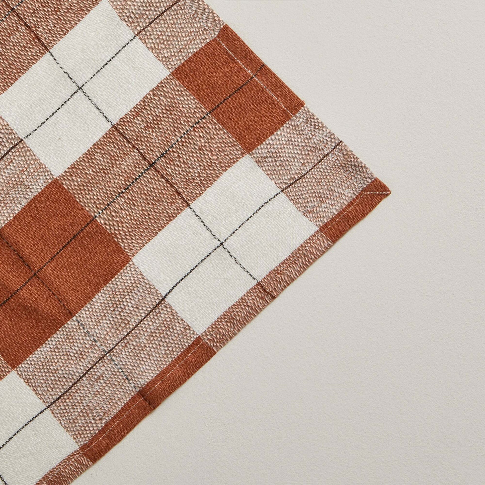 Serviette De Table Gregory Orange Brique Et Blanc Cassé - Madura — 213779.jpg