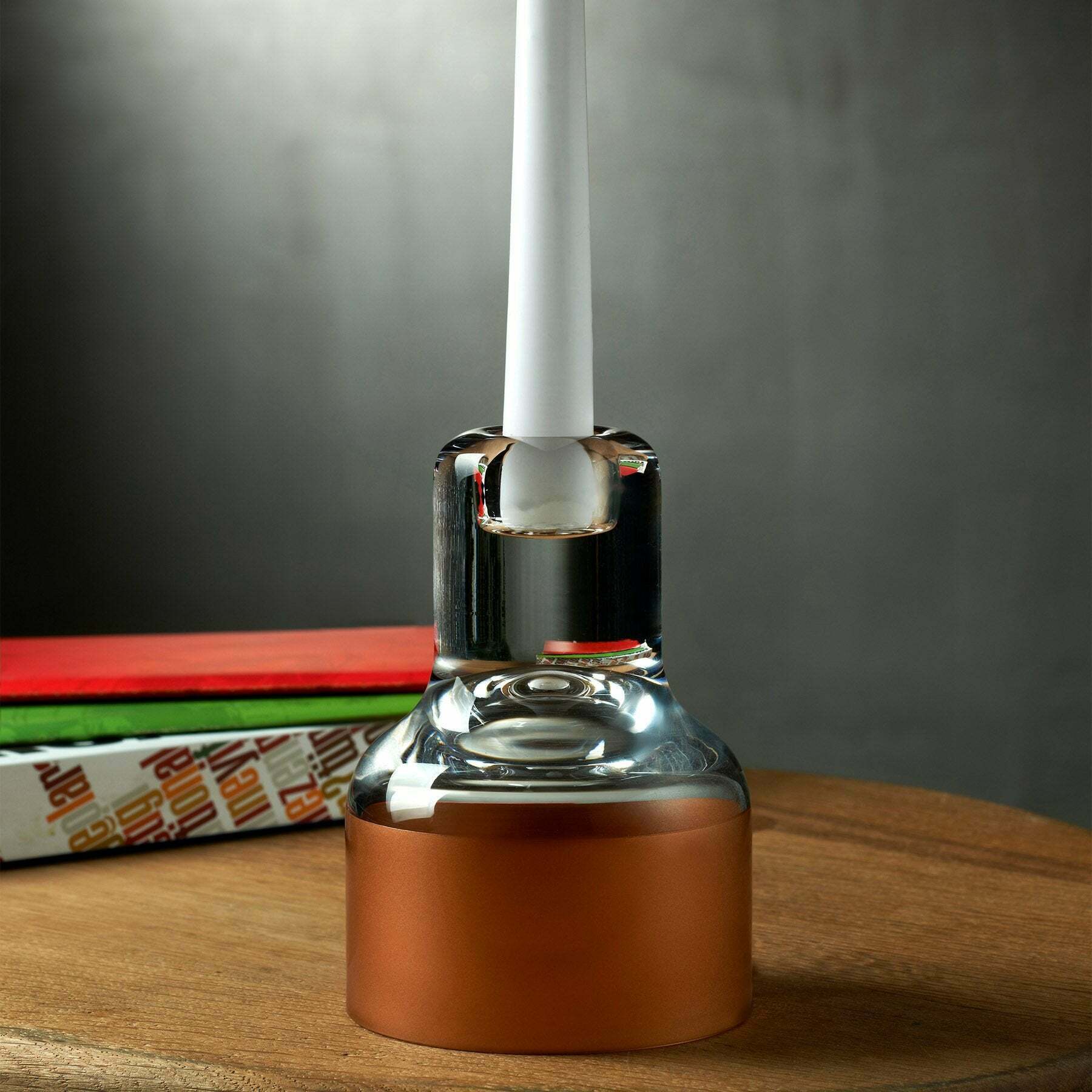 Bougeoir Contour avec dessus transparent et base en cuivre - Nude Glass — 238137.jpg