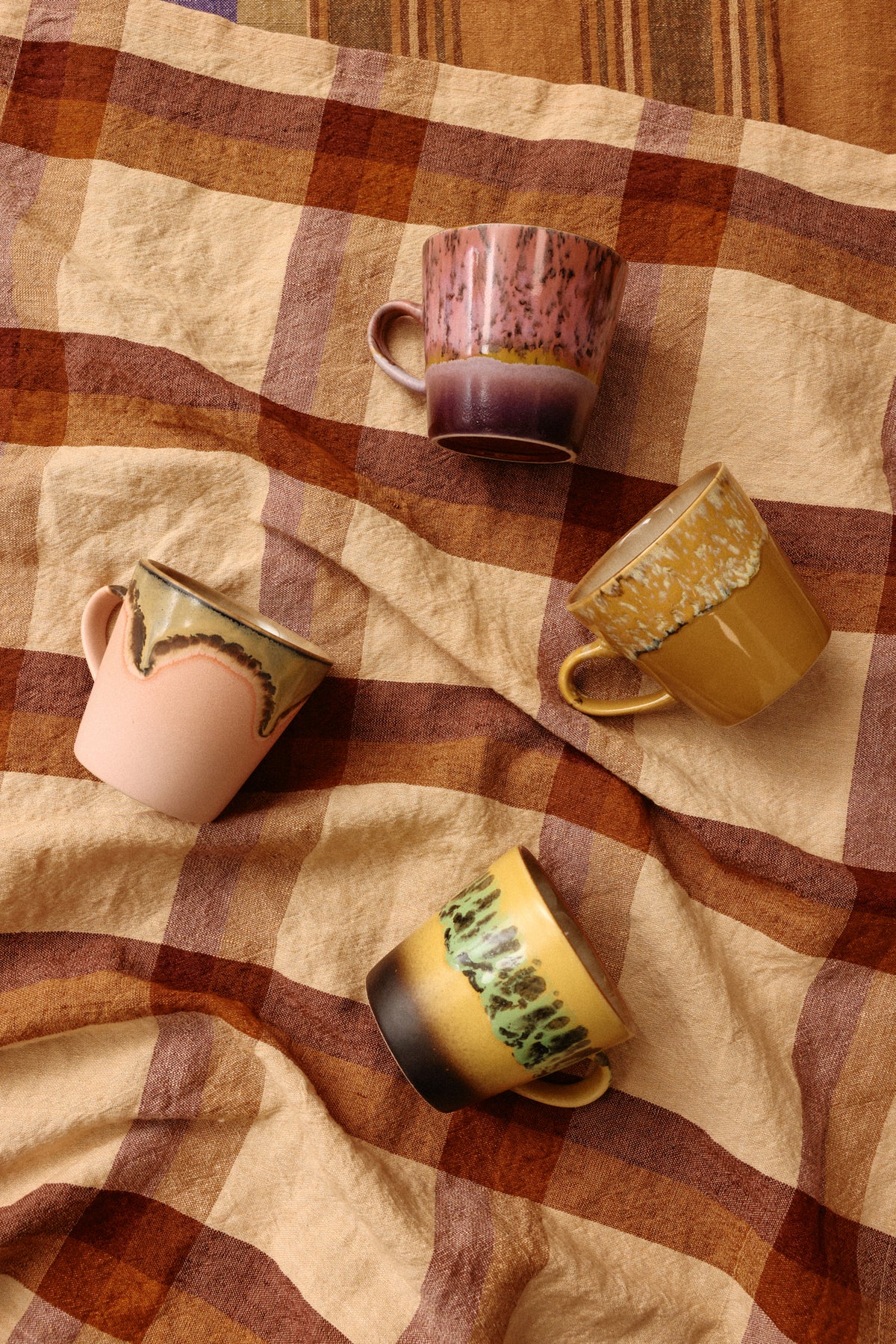 Pink stoneware americano coffee cup Blossom - HKLIVING