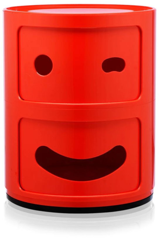 table-de-chevet-2-tiroirs-rouge-componibili-smile-occhiolino-kartell-1