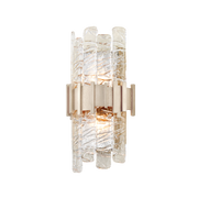 Applique murale en fer feuille d'argent ancienne sur acier 22x39cm Ciro - Corbett Lighting